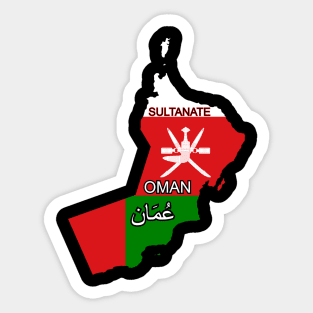 Oman map & flag Sticker